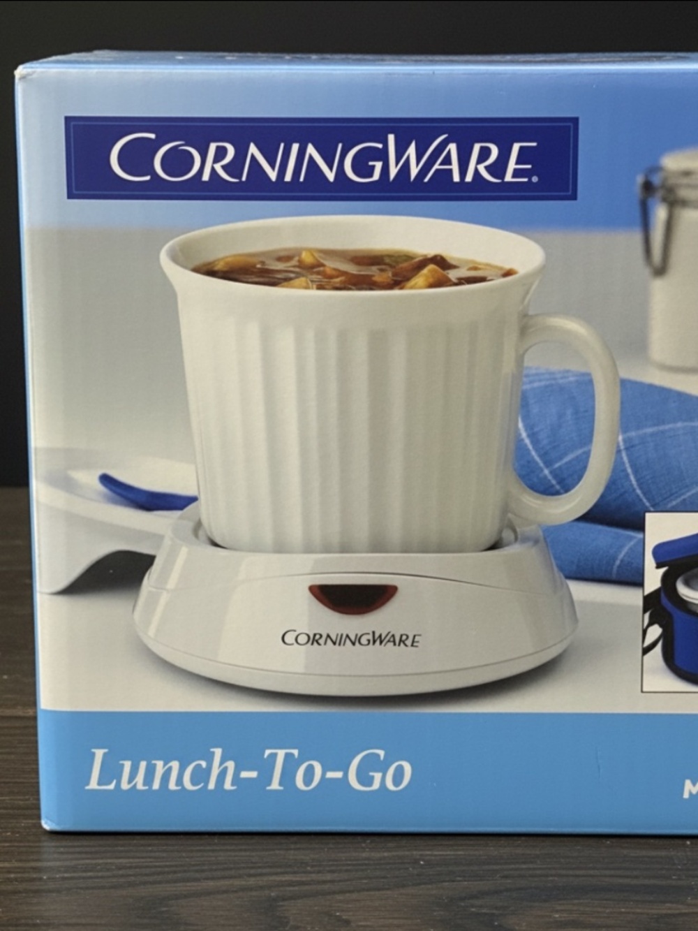 CorningWare Lunch-To-Go Lidded Mug with Warmer and Carrying Bag